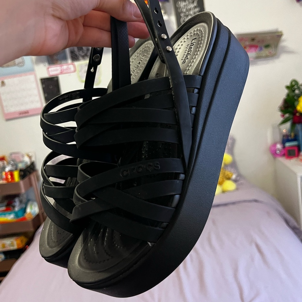 Crocs platform slides